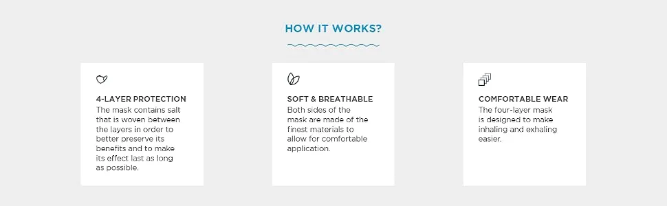 SALT AND CHECKER Breathable & Soft Disposable 4-Ply Face Masks with Adriatic Sea Salt Pack of 3 - product information 3