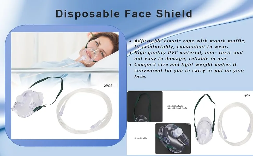 Oxygen Face Muffle Pvc Made 4.5 x 3.5in Breathing Lung fit comfortably - product information 1