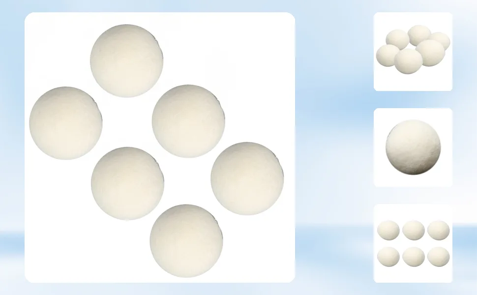 Drying Ball Reduce Static Electricity 6 Pcs Dehumidify High Density Wool Laundry Balls for Clothes Washing (5cm) - 1210230041112-1