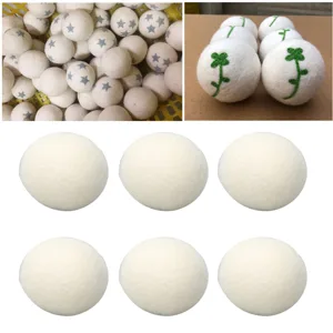 Drying Ball Reduce Static Electricity 6 Pcs Dehumidify High Density Wool Laundry Balls for Clothes Washing (5cm) - 1210230041112-2