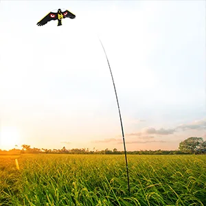 Extendable Bird Repeller Scarer Flying Hawk Kite Kit Repeller with 7m Telescopic Pole Widely Used in Backyard Lawn and Farm Garden Scarecrow Yard - Extendable Bird Repeller