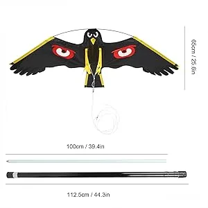 Extendable Bird Repeller Scarer Flying Hawk Kite Kit Repeller with 7m Telescopic Pole Widely Used in Backyard Lawn and Farm Garden Scarecrow Yard - Extendable Bird Repeller