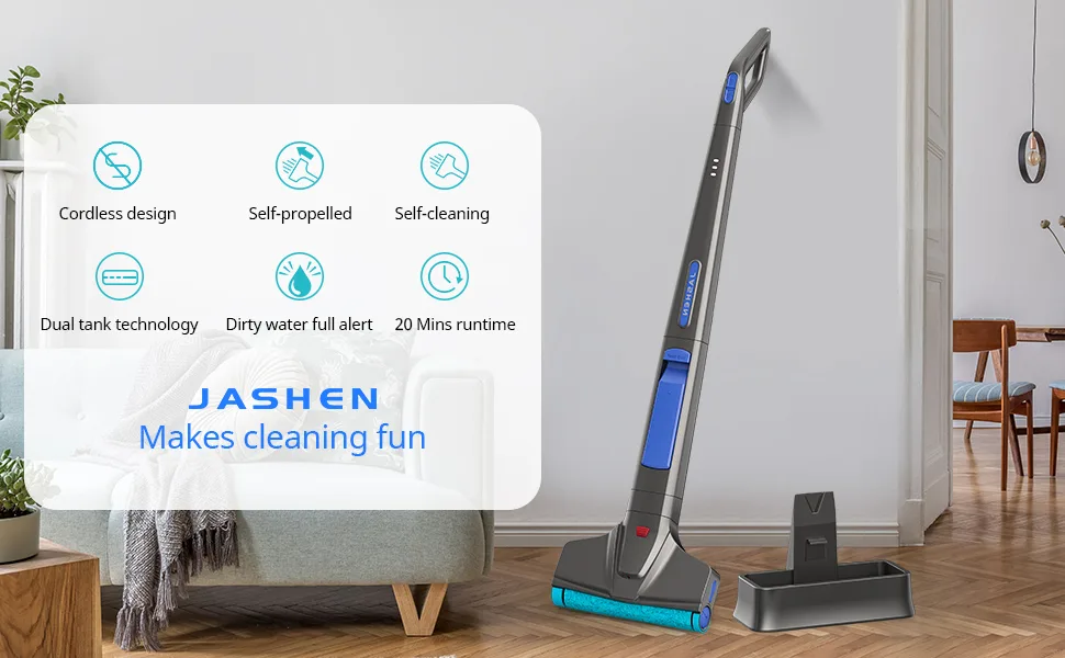 JASHEN M16 Cordless Spinwave Mop - product information 2