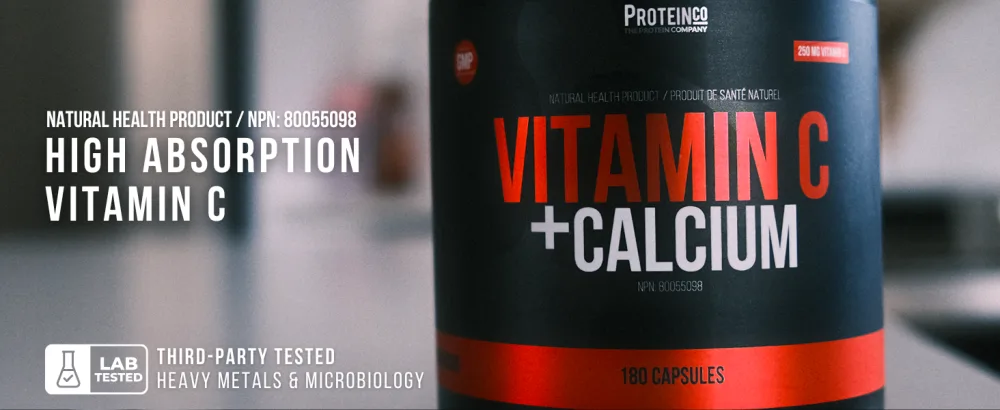 ProteinCo | Vitamin C + Calcium | Rapid and time-release formula | 500 mg | Immune Support | 180 capsules - Vitamin C + Calcium