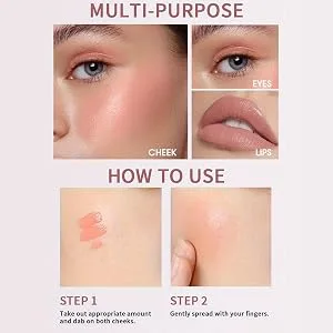 Cream Blushes for Cheeks - Long Wearing Matte Cream for Mature Skin - Hydrating Mousse Liquid Blushes Long Wearing Moisture Blushes Cheeks Lips Make Up Frifer 02 - Air cushion applicator design