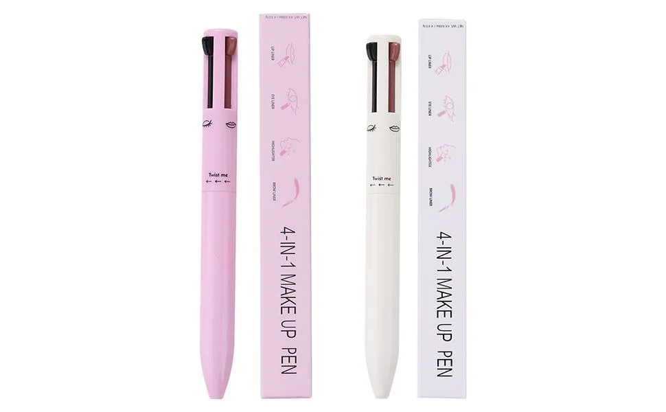 4 in 1 Makeup - Multi-Use Portable Brow | Contour Smooth to Glide and Compact for Travel Comes with Eyeliner Brow Lipliner and Highlighter Frifer White - 4 in 1 Makeup cil - Multi-Use Portable Brow