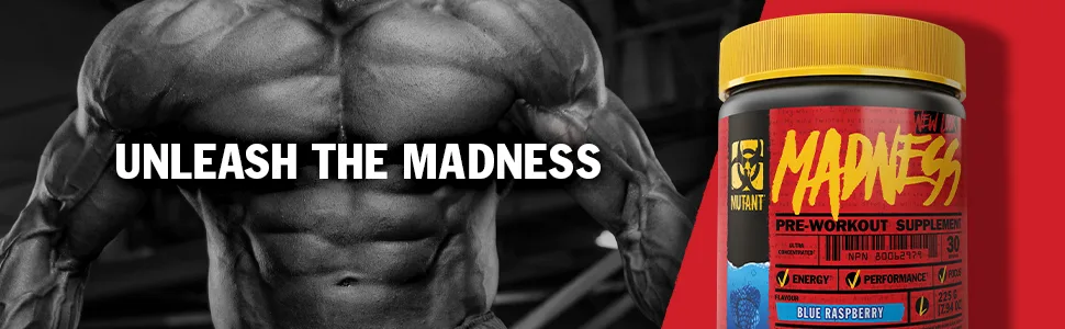 MUTANT MADNESS - Redefines the Pre-Workout Powder Experience and Takes it to a Whole New Extreme Level Engineered Exclusively for High-Intensity Workouts (Orange Rush) - pre workout supplement protein powder weight loss build muscle