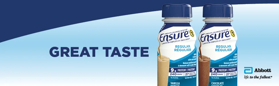 Ensure Regular Nutritional Supplement Shake Value Pack Nutrition To Stay Active And Energetic Vanilla 24 x 235-mL Bottles - Ensure Regular Vanilla and Chocolate supplement drinks