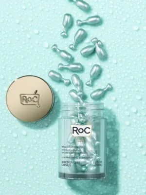 RoC Multi Correxion Hydrate + Plump Serum Capsules 3% Hyaluronic Acid Paraben Free 30 Individual Capsules Unscented 10.25ML - RoC Multi Correxion Hydrate + Plump Serum Capsules