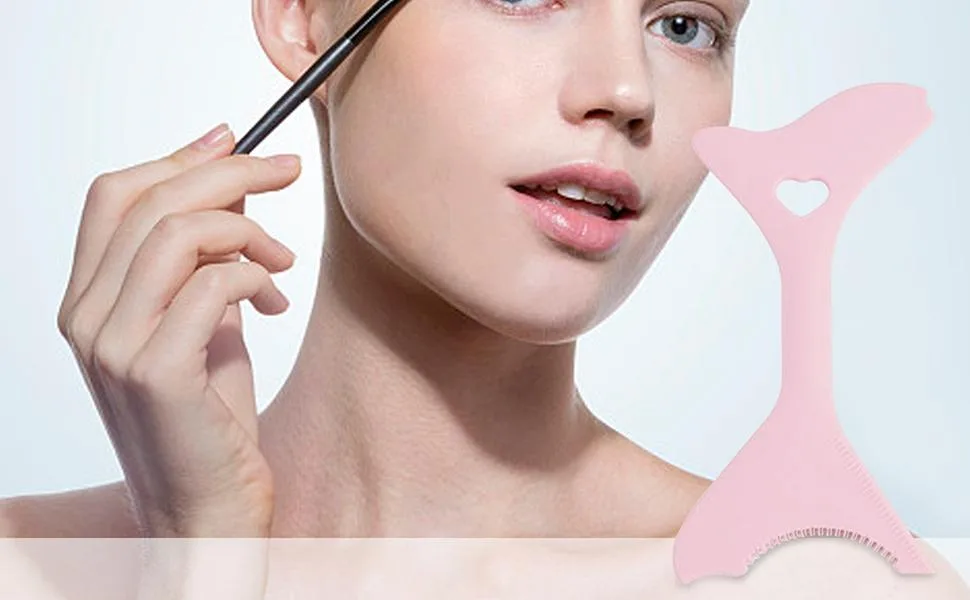 Silicone Eyeliner Stencil | Multifunctional Lightweight Portable Eyeliner Stencils | Eyeliner Stickers for Winged Eyeliner Lashes Lip Liner Mascara Shield Frifer Pink - Eyeliner Aid
