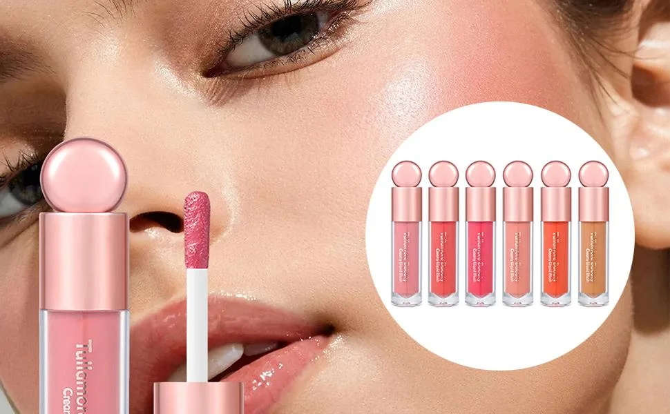  Moisturizing Liquid | Waterproof and Long-Lasting Cheek Tint Glow on Cheeks Eyes Lips Frifer 04# - Liquid Blush Highlighter