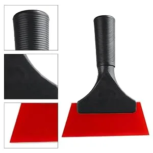 Car Window Squeegee Multi-Purpose Small Squeegee for Home | Window Tint Scrubber for Car Glass Shower Auto Red - Ergomic Handle