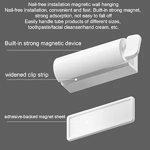 Toothpaste Roller | Magnetic Toothpaste Pusher for Wall | Tube Roller Squeezer for Family Washroom Bathroom Puts an End to Waste Simple and Practical Frifer - Easy to Use