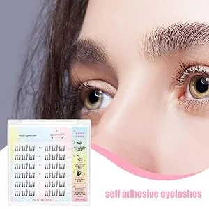Frifer Glue Lashes Press On Lashes - Glueless Lashes Press and Go | DIY Eyelash Extensions Kit Long-Lasting Natural DIY Lash Extensions for 3D Natural Eye Makeup Nature - Effortless Natural Beauty