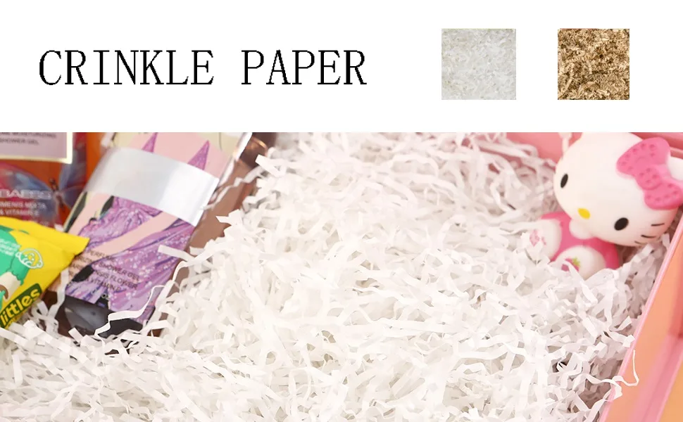 4LB Crinkle Cut Paper Shred Filler for Gift Basket Boxes Filler Paper for Gift Wrapping Stuffing and Packing White - crinkle paper
