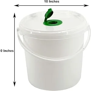 Plastic Utility Bucket with 800 Dry Wipes x 2 Add Your Own Solution - Buckets