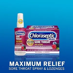 Chloraseptic Max Strength Sore Throat Lozenges, Wild Berries Flavor, 15 Count 15 Count (Pack of 1) Wild Berries - Chloraseptic