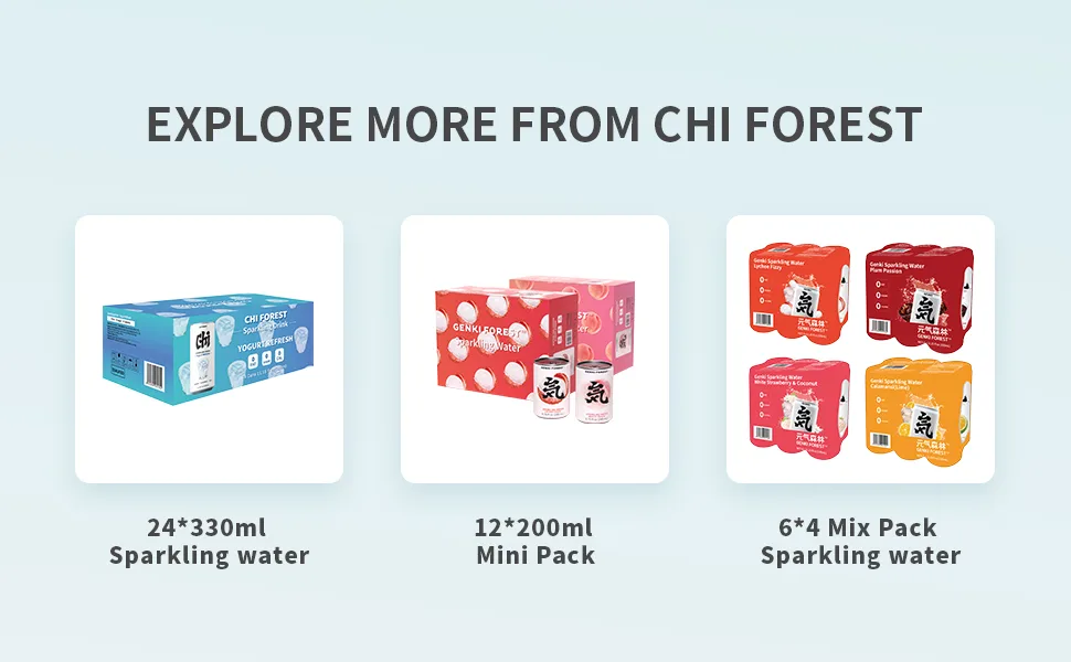 CHI FOREST Sparkling Water (Fizzy Lychee, 11.15 oz* 24) Fizzy Lychee 11.15 Fl Oz (Pack of 24) - chi forest explore more