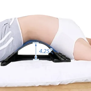CHFSD Back Stretcher for Pain Relief, Multi-Level Back Cracker Lower Back Pain Relief Device, Lumbar Support Spine Board with 3 Adjustable Settings for Bed, Chair & Car with Massager Blue - back cracking device