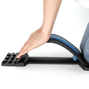 CHFSD Back Stretcher for Pain Relief, Multi-Level Back Cracker Lower Back Pain Relief Device, Lumbar Support Spine Board with 3 Adjustable Settings for Bed, Chair & Car with Massager Blue - back popper