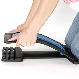 CHFSD Back Stretcher for Pain Relief, Multi-Level Back Cracker Lower Back Pain Relief Device, Lumbar Support Spine Board with 3 Adjustable Settings for Bed, Chair & Car with Massager Blue - just spine