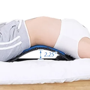 CHFSD Back Stretcher for Pain Relief, Multi-Level Back Cracker Lower Back Pain Relief Device, Lumbar Support Spine Board with 3 Adjustable Settings for Bed, Chair & Car with Massager Blue - spine stretcher
