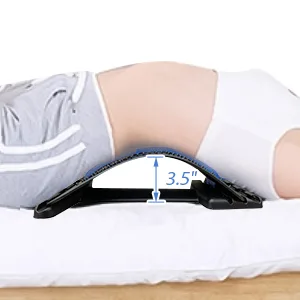 CHFSD Back Stretcher for Pain Relief, Multi-Level Back Cracker Lower Back Pain Relief Device, Lumbar Support Spine Board with 3 Adjustable Settings for Bed, Chair & Car with Massager Blue - spinedeck