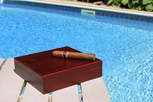 Cherry Finish Spanish Cedar Humidor with Magnet Seal and Humidifier Gel Cherry Analog - product information 6