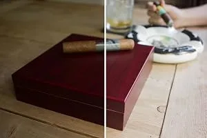 Cherry Finish Spanish Cedar Humidor with Magnet Seal and Humidifier Gel Cherry Analog - product information 7