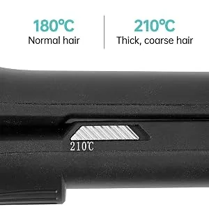 Charites Automatic Hair Crimper Iron for Women, Automatic Crimping Hair Iron for Texture and Volume with Rotating Ceramic Coated Rippled Barrels (Black) - 2 heat settings