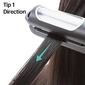Charites Automatic Hair Crimper Iron for Women, Automatic Crimping Hair Iron for Texture and Volume with Rotating Ceramic Coated Rippled Barrels (Black) - Tip 1 - crimping iron