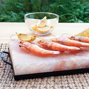 Charcoal Companion CC6064 Himalayan Salt Plate & Holder Set, 12" x 8" x 1.5", Black standard - salt plate presentation