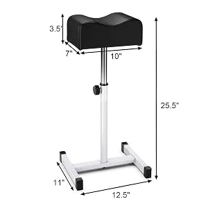 CHAOEEMY Pedicure Foot Rest Adjustable Manicure Height Technician Stand Stool with Non-Slip Legs Nail Equipment Salon Spa,Black - product information 3