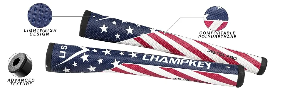 CHAMPKEY USA Pistol Golf Putter Grip | Comfortable Polyurethane and Lightweight Putter Grips Standard Pistol(No Tapered) - product information 3