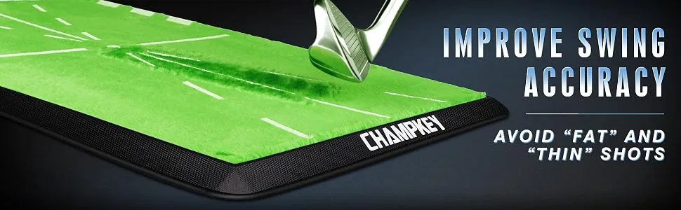 CHAMPKEY Premium Golf Impact Mat 1.0 Edition | Analysis Swing Path and Correct Hitting Posture Golf Practice Mat | Advanced Guide and Rubber Backing Golf Hitting Mat M(13" x 17") - product information 3