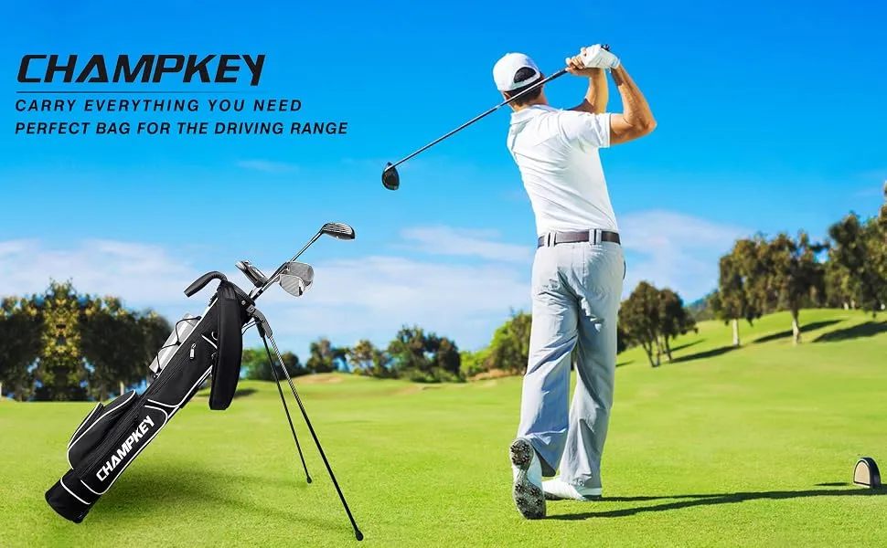 CHAMPKEY Lightweight Golf Stand Bag | Professional Pitch Golf Bag Ideal for The Driving Range, Par 3 and Executive Courses (Golf Stand Bag) - product information 1