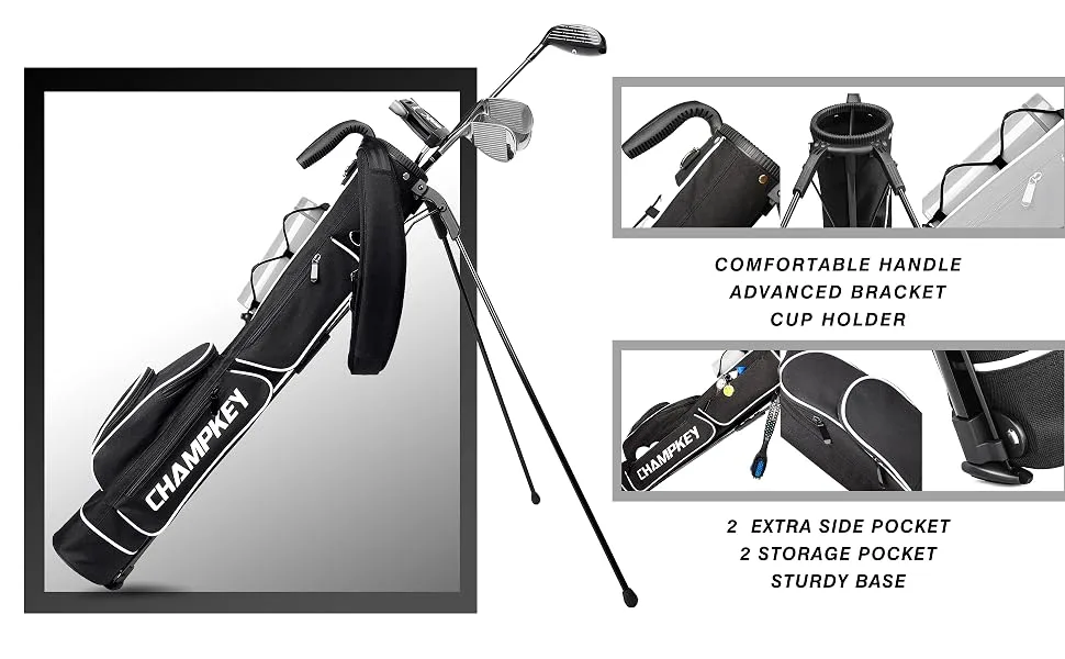 CHAMPKEY Lightweight Golf Stand Bag | Professional Pitch Golf Bag Ideal for The Driving Range, Par 3 and Executive Courses (Golf Stand Bag) - product information 3