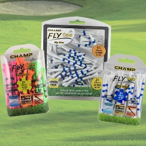 Champ 3-1/4" My Hite FLYtee Stripe Golf Tee, 100 Count White/Blue - FLYTEE MY HITE
