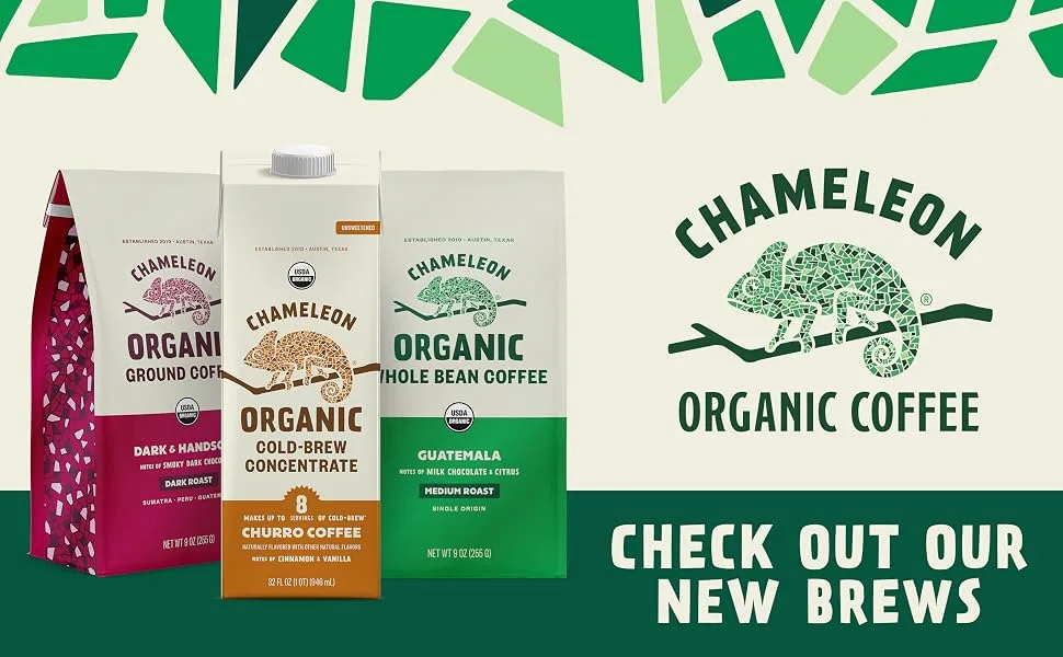 Chameleon Organic Cold Brew Black Coffee, Multi-serve Concentrate, 100% Arabica, Toffee & Chocolate, 32 Fl Oz - Chameleon Organic Coffee - Check out our New Brews