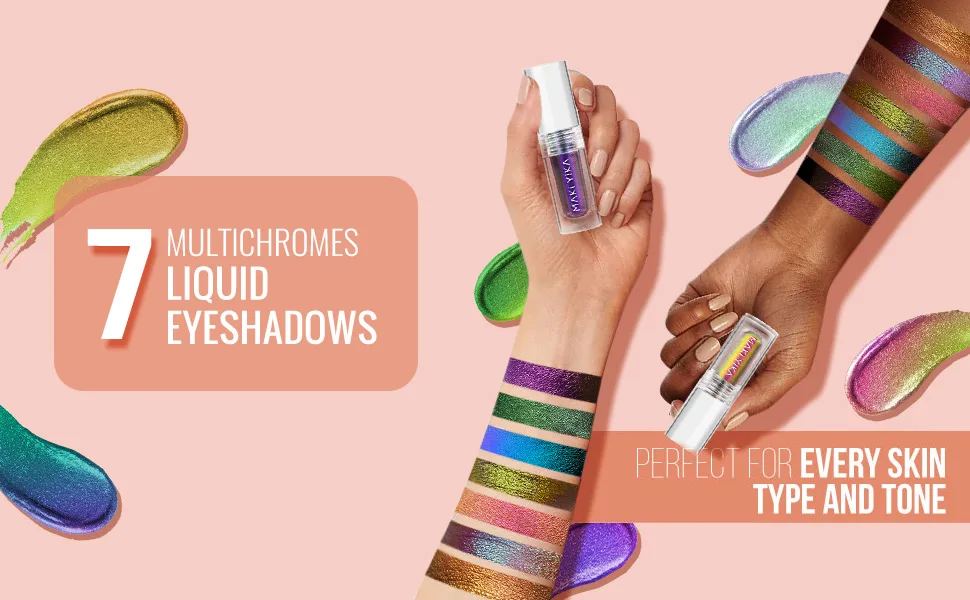 Chameleon Liquid Eyeshadow,Metallic Eyeshadow Liquid Intense MultiColor Shifting, Sparkling,Multichrome Eye Shadow Glitter High Pigment Longer-Lasting With No Creasing,Quick-Drying Makeup (#2 Peacock) - 7 color chameleon glitter eyeshadow