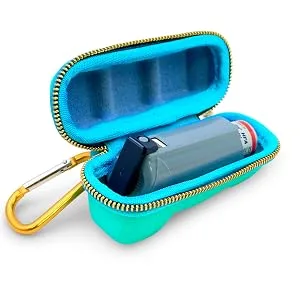 Casematix Turquoise Asthma Inhaler Travel Case, Does Not Include Inhaler Medicine - case