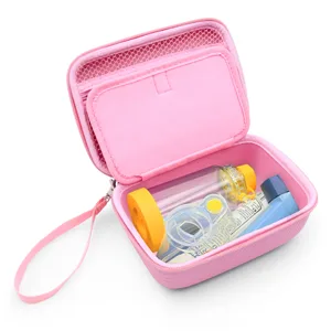CASEMATIX Pink Travel Case Bag Compatible with Asthma Inhaler, Masks, Spacer - Case Only - case