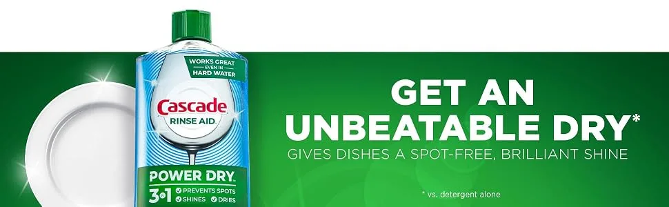 Cascade Rinse Aid Platinum, Dishwasher Rinse Agent, Regular Scent, 30.5 oz - Cascade Rinse Aid