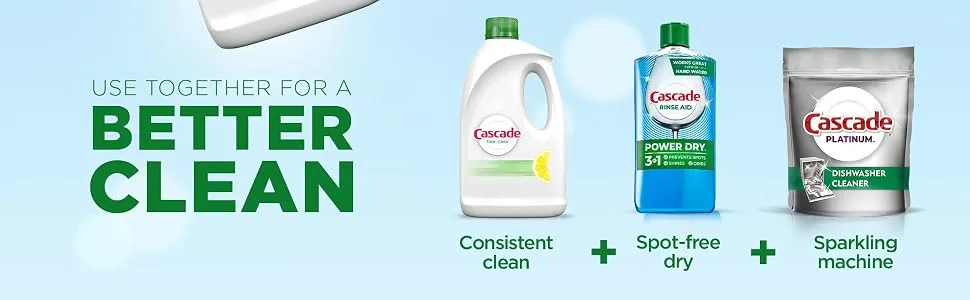 Cascade Free & Clear Gel Dishwasher Detergent Liquid Gel, Lemon Essence, 2 Count (60 fl oz ea) 60 Fl Oz (Pack of 2) - Cascade Free&Clear Gel