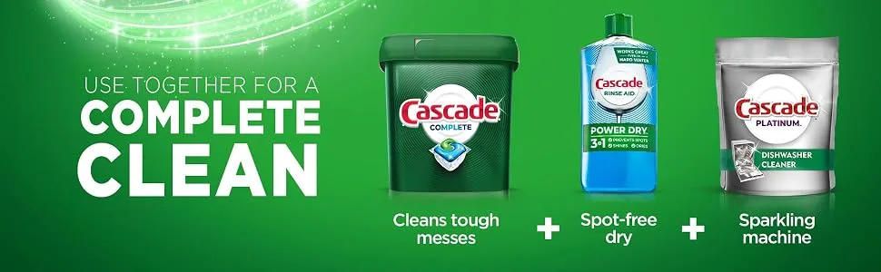 Cascade Complete Dishwasher Pods, Actionpacs Dishwasher Detergent, Lemon Scent, 78 Count Lemon 78 Count (Pack of 1) - Cascade Complete