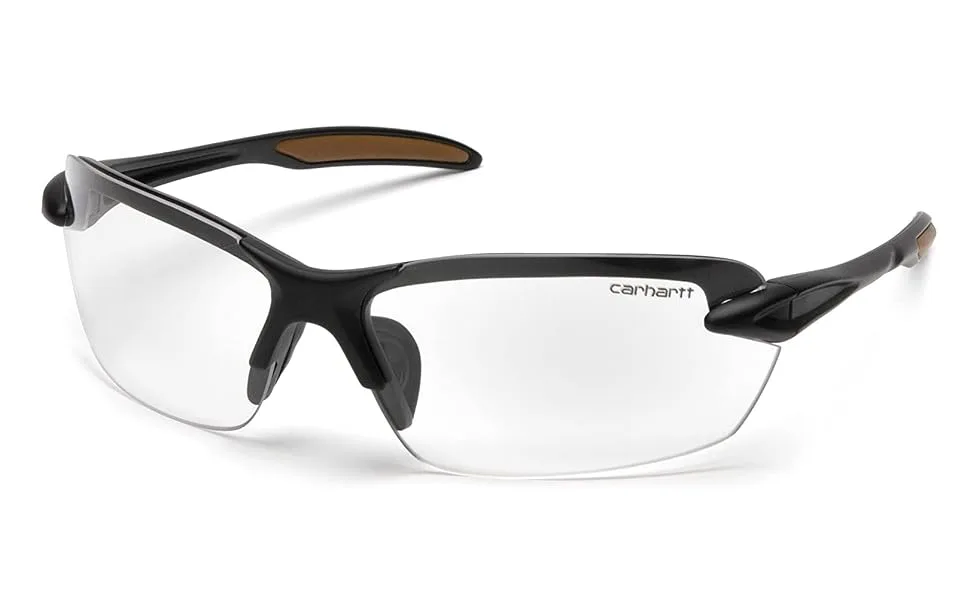 Carhartt Spokane Lightweight Half-Frame Safety Glasses, Black Frame, Clear Lens - product information 2