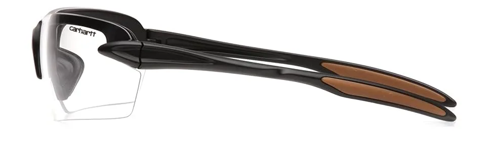 Carhartt Spokane Lightweight Half-Frame Safety Glasses, Black Frame, Clear Lens - product information 3