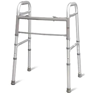 Carex Folding Walker for Seniors, Adult Walker, Portable Medical Walker with Adjustable Height, 30-37 Inches - folding walker