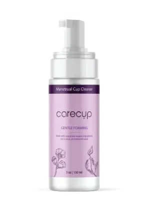CareCup Menstrual Cup Cleaner - Unscented Foaming Sterilizer Wash for Silicone Period discs - Wipes Clean, Organic Ingredients, Natural, pH-Balanced - 5oz - menstrual disc and cup resusable