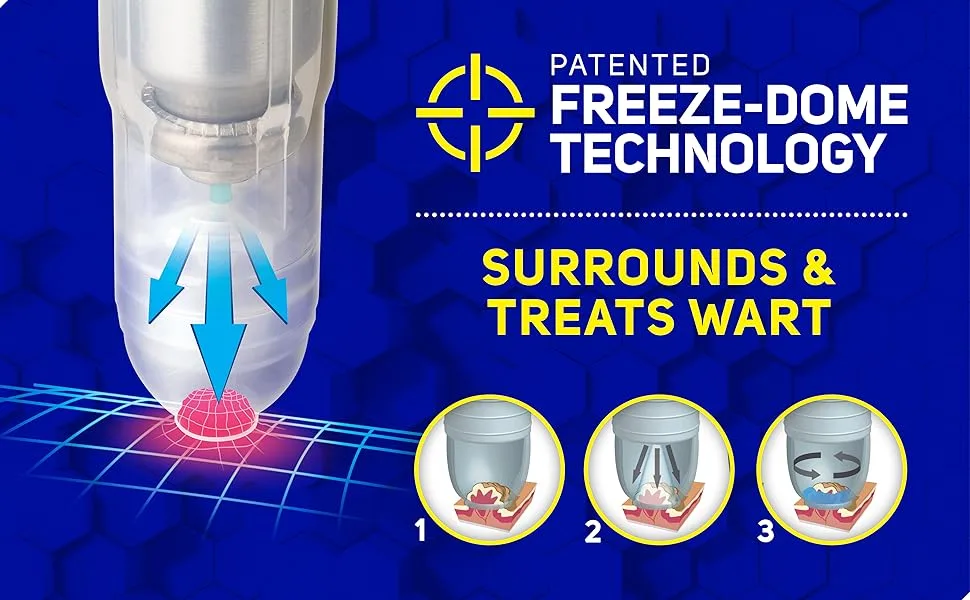 Care Science Wart Remover Freeze, 8 Applications | 1-Step Cryogenic Wart Removal for Common Warts on Hands, Elbows, & Knees or Plantar Warts on Feet - Wart remover removal freeze freezer plantar